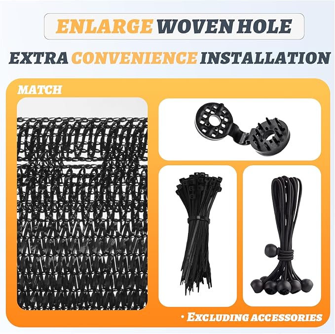 Cool Area 70% 6.5x20ft Sunblock Shade Cloth Cover Mesh UV Resistant Net for Garden Flower Plant Greenhouse, Black