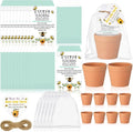 Ctosree 24 Sets Bee Teacher Appreciation Gifts Thank You for Helping Me Grow Gifts Seed Packets Bulk Adhesive Seed Packets Flowerpot Organza Bags for Graduation Daycare Teacher Thank You Party Favors