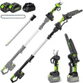 4-in-1 Pole Saw & Electric Pruning Shears, 8 Inch Pole Saws for Tree Trimming, Cordless Pruning Shears with 15ft Max Extension Pole, 2 * 4.0Ah Battery Powered Pole Saw Pole Pruner for Garden