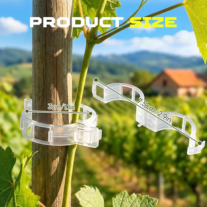 100pcs Tomato Clips for Climbing plants, Plastic Trellis Plant Support Clips for Garden, Reusable Clips for Supporting Grape Tomato Vine and Vegetables Plants to Grow Upright Makes Plants Healthier