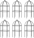 DoCred 6 Pack Plant Support Cage Large Peony Cages and Supports Peony Cage Obelisk Trellis for Climbing Plants Tomato Cages Plant Supports for Outdoor Plants Garden Decor, Black