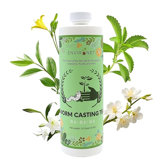 The Environet Worm Tea for Gardening, Nuritish Fertilizer for Vegetables, Flowers and Herbs (16 oz (0.5 Quart))