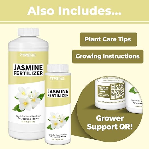 Jasmine Fertilizer for All Flowering Jasmine Shrubs and Vines, Liquid Plant Food 8 oz (250mL)