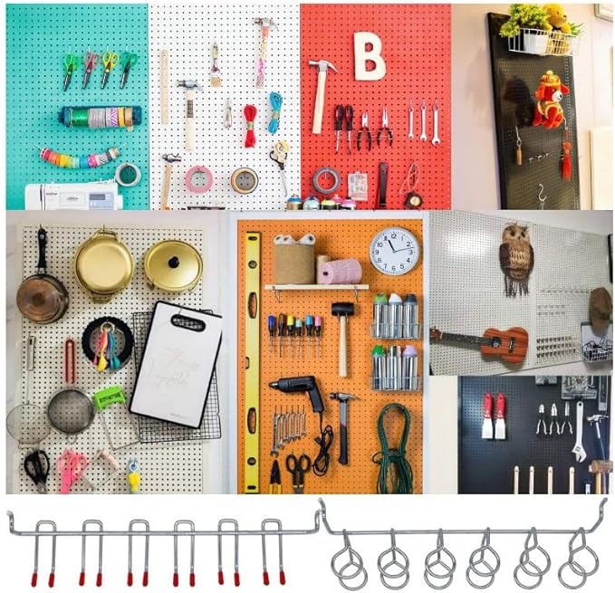 165pcs Metal Hanging Organizer Set, Waterproof Hooks and Storage Boxes for 1-inch Gutter Spacing, Tool Hanging Kit with Hammer, Brush, Drill, Screw for Garage, Warehouse, Garden Use