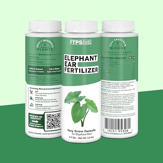 Elephant Ear Fertilizer – Liquid Plant Food for Bigger Leaves, Lush Growth & Stronger Roots, 32 oz