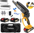 8 Inch Mini Electric Chainsaw Cordless, 6 Inch Portable Chain Saw for Makita 18V Battery Powered Saws Small HandHeld Saw with 2 Batteries and Chains Yard Tool Tree Trimming Wood Cutting Gifts Men Dad