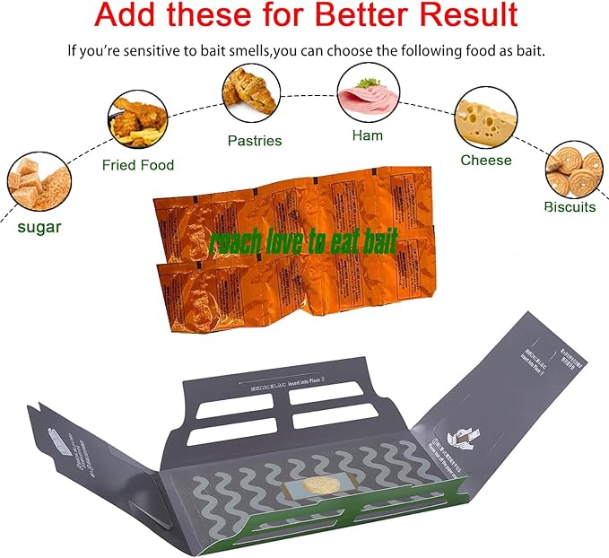 Roach Traps,Baited Glue Traps,Cockroach Trap Pet Friendly(5 apck)