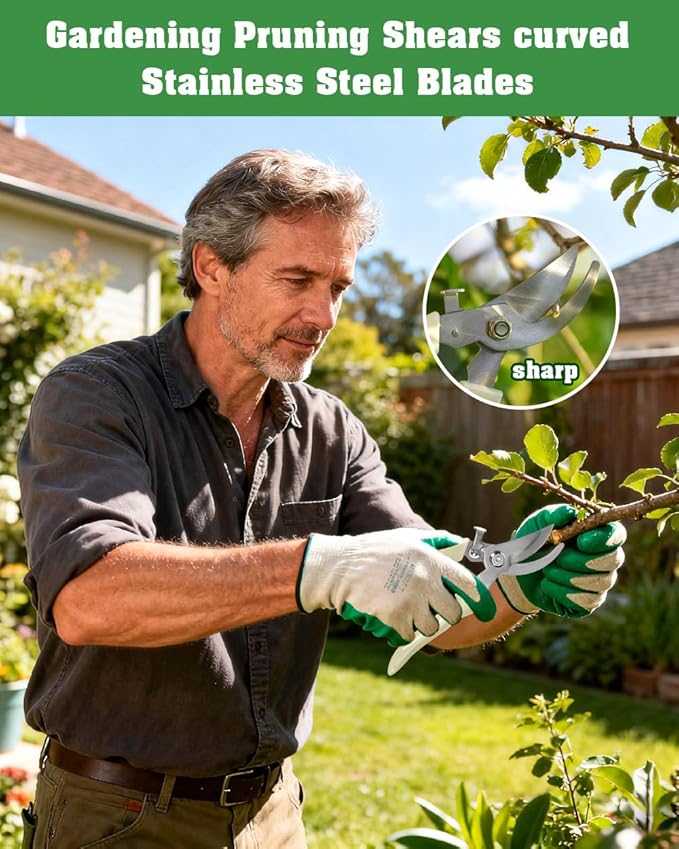 4 Pack Garden Shears, Stainless Steel Shears Gardening Tools, Scissors, Garden Clippers, Pruning Shears (White)