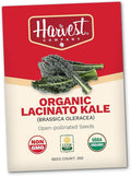 The Harvest Company Organic Seeds Collection – USDA Certified, Non-GMO, Open-Pollinated for Indoor & Outdoor Planting (Lacinato Kale (250/Seeds))