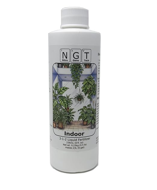 Indoor Houseplant Fertilizer & Plant Food by NitroGene Tech | 8 oz Liquid Indoor Plant Food | 3-1-2 NPK with Micronutrients for Healthy Growth