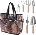 Garden Tool Set, 7 Pcs Floral Gardening Set for Women Leaf Camouflage Gardening Kit with Garden Tool Bag, Trowel, Weeder Fork, Hand Rake, Pruning Shears, Cultivator, Transplanter