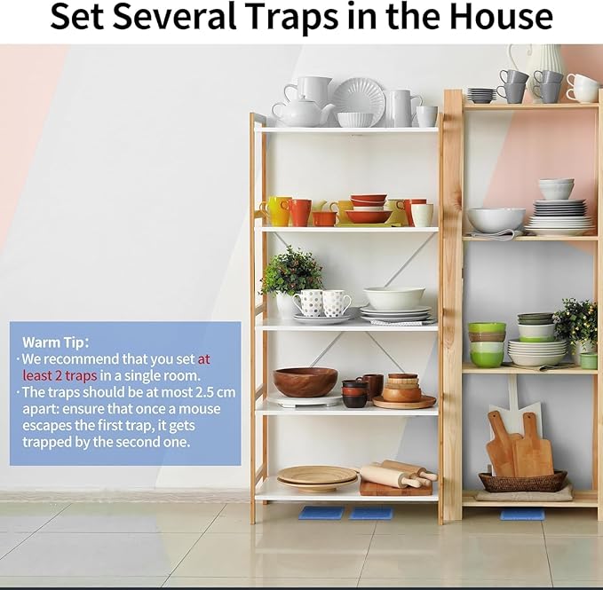 LULUCATCH Mouse & Insect Traps 24 Pack, Heavier Sticky Traps with Non-Toxic Glue for Small Mice & Insects. Sticky Mouse Traps Indoor, Easy to Set, Pet Safe Pest Control