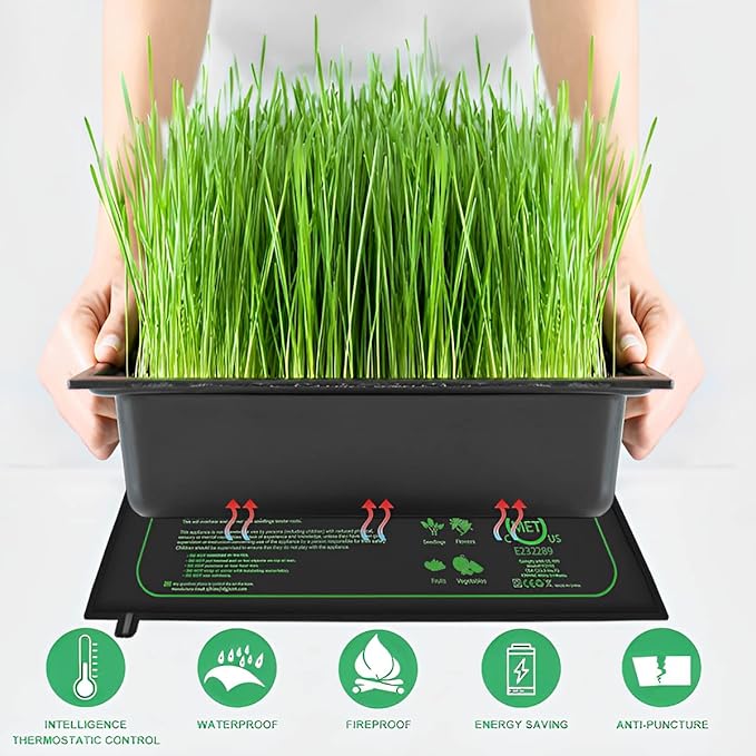 1 Pack 21W Constant Temperature Seedling Heat Mat for Seed Starting,10" x 20.75" Waterproof Heating Pad for Indoor Plants Germination, No Controller