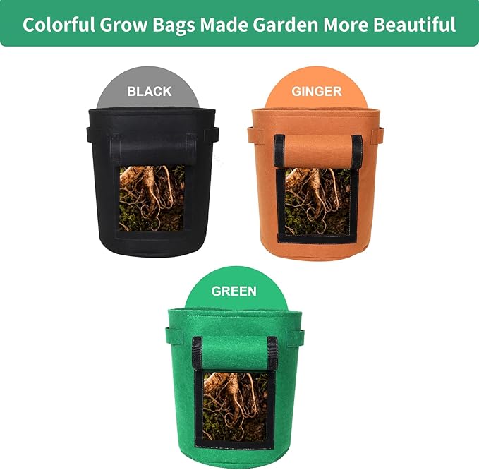 SILKIR W Grow Bags, 10 Gallon, Colorful