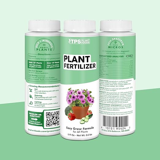 Plant Fertilizer for All Plants – Liquid Plant Food for Healthy Growth, Strong Roots & Vibrant Foliage, 1 Gallon