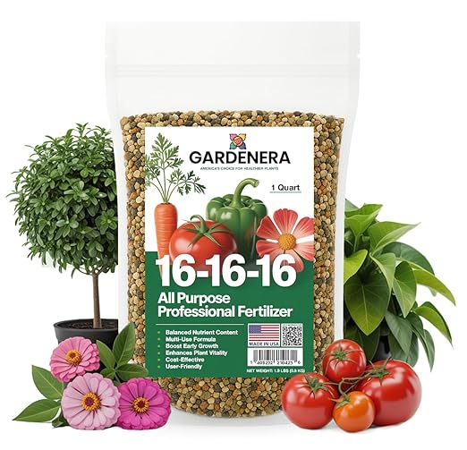 Professional 16-16-16 All Purpose Garden Fertilizer for Lawns, Flowers, Trees, Shrubs & Vegetables - 16 16 16 Slow Release Granular Fertilizer (1 Quart)