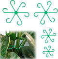 4pcs Plant Stem Supports, Plastic Houseplant Climbing Holders Stabilizer Reusable Small Climbers Flower Plant Stakes Trellis Stem Hook Growth Accessories for Indoor Monstera (Green)