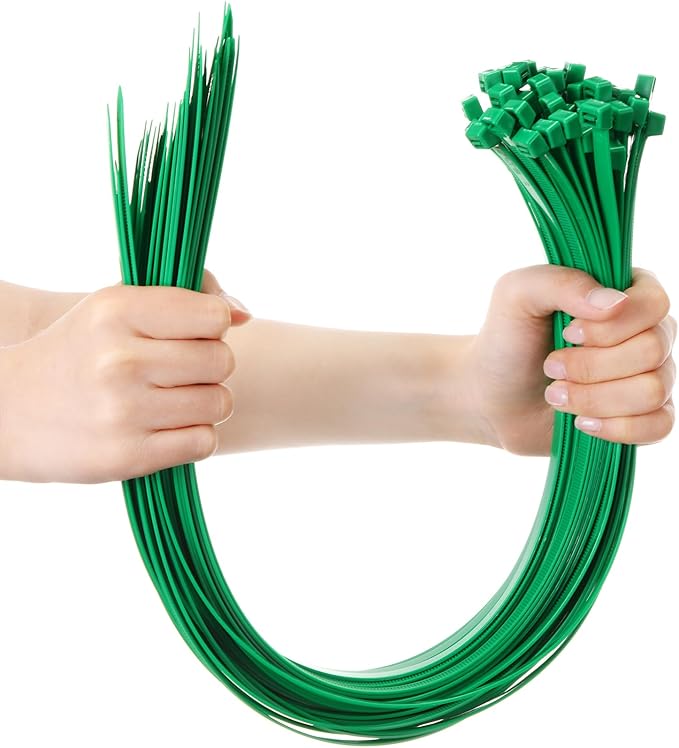 Shappy 50 Pcs Zip Ties Heavy Duty Strong Large Cable Wire Ties Zip Industrial Sturdy Wire, Awnings Tying Branches Bundling of Crops Fixed Water Pipes(24 Inch,Green)