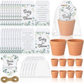 Ctosree 50 Sets Eucalyptus Leaf Baby in Bloom Baby Shower Seed Packets Favors for Guests Include Self Adhesive Seed Packets (No Seeds) Clay Plastic Flowerpot Thank You Tags Hemp Rope Organza Gift Bags