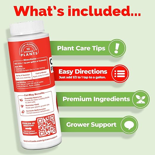 Cal-Mag for Plants Plus Iron and Micros, Calcium and Magnesium, Prevent Common Deficiencies, 2-0-0 CalMag Liquid Plant Fertilizer, 8 oz
