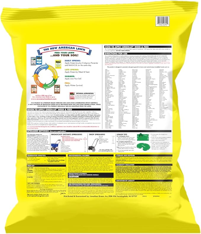 Jonathan Green (12344) Green-Up Weed & Feed - 21-0-3 Grass Fertilizer & Weed Killer (5,000 Sq. Ft.)