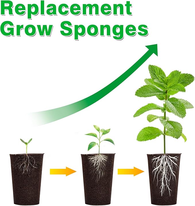 50 Pack Grow Sponges, Large Seed Pods Replacement Sponges, General Hydroponics Rapid Rooter Plugs for Indoor and Outdoor Soil Garden, Seed Germination, Plant Rooting, Vegetable Cultivation