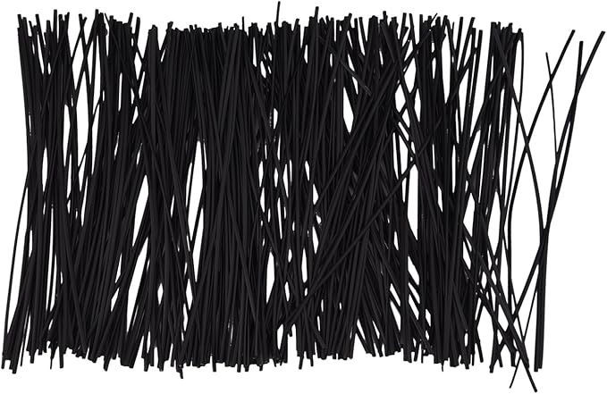 250 Piece Metallic Twist Cable Cord Wire Ties Reusable Fastening (6 Inch, Black)