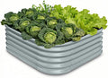 4x4x1.5 ft Galvanized Raised Garden Bed, 18" Tall Metal Raised Planters for Outdoor Plants, Vegetables, Herbs, Above Ground Raised Garden Bed Kit for Small Space Gardening -Brooklyn Grey
