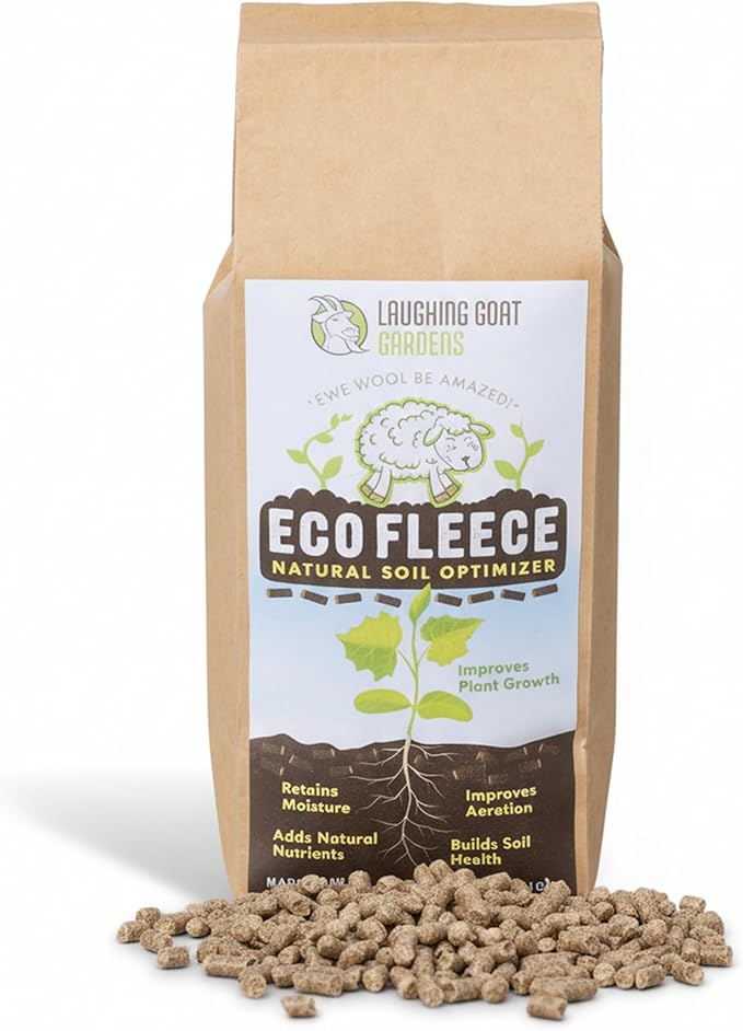 Eco-Fleece Wool Pellets – 1 lb Natural Sheep Wool Pellets for Gardening - Improve Soil Aeration, Water Retention & Naturally Plant Strength Focus and Seed Starter Soil for Healthy Growth
