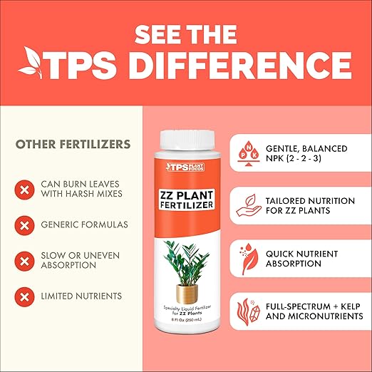 ZZ Plant Fertilizer – Liquid Plant Food for Glossy Green Leaves, Stronger Roots & Healthy New Growth, 8 oz