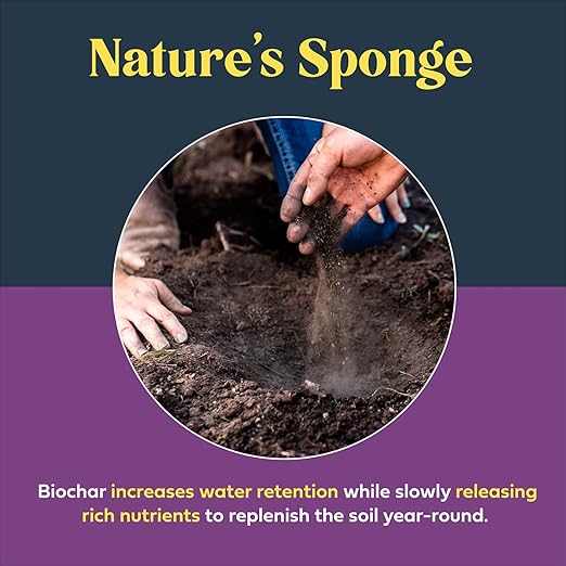 Organic Fertilizer Biochar Activated with Chicken Manure Indoor Outdoor Plant Food, Kid and Pet Safe, No Odor for Soil, Flowers, Potted Plants, Raised Beds, Vegetable Garden, Compost, 4 oz