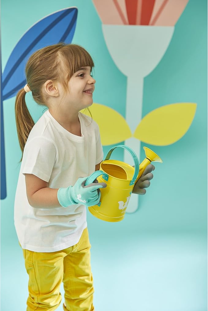 Janod - Happy Garden Watering Can Hedgehog - Perfect for Young Gardeners - Durable Metal Construction - Encourages Outdoor Play - Child-Friendly Design, Compact and Lightweight.