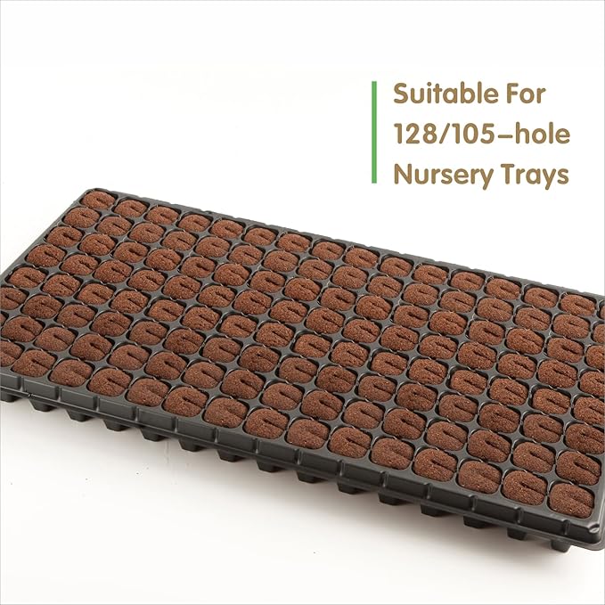 150pcs Expandable Plant Cloning Plugs, Compatible with 128/105 Hole Nursery Trays, Breathable Seedling Starter Plugs for Cloning, Transplanting and Cutting Propagation