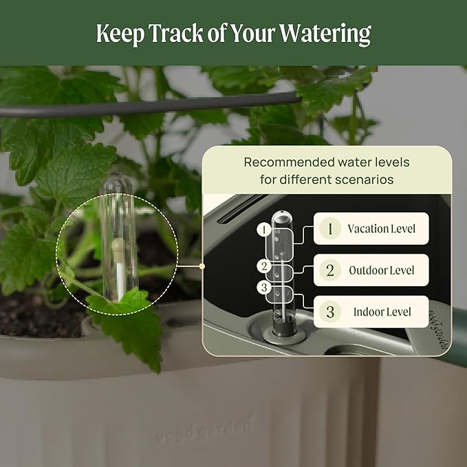 Vego garden Mini Planter Indoor Pots with Trellis Self-Watering Herb Countertop Planter for Climbing Vegetables Flowers Mint Plants Cage 2 Pack - Sage Green