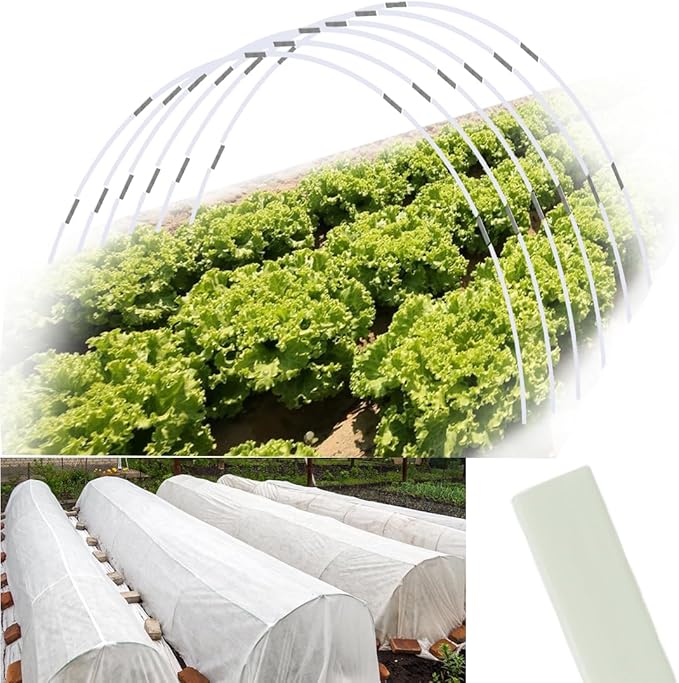 Greenhouse Hoops 120pcs, Sunwuk Garden Hoops for 1-3.5ft Wide Raised Bed, 30 Sets of 5.6ft Long Super Bendable Fiberglass Support Hoops Frame, Mini Greenhouse Flat for Row Cover (S Size)