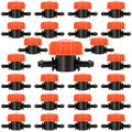1/4 Inch Drip Irrigation Shut Off Valve: 25 Pack 1/4" Drip Line Barbed Valves Fittings for 1/4 Inch Irrigation Tubing Water Flow Control in-Line Valve for Garden Watering System