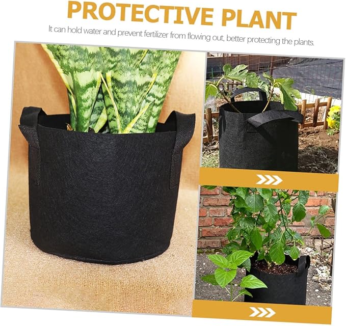 BESPORTBLE 6pcs Plant Growing Bags with Handles Nonwoven Nursery Pots for Vegetables Flowers and Herbs Breathable Lightweight and Garden Bags for Indoor and Outdoor Use