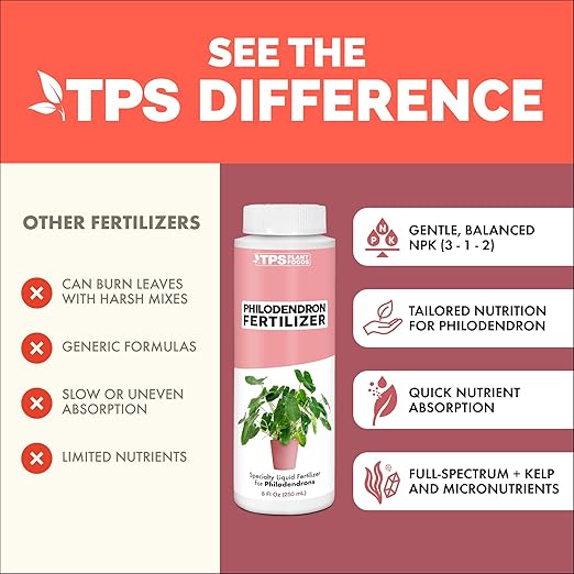 TPS NUTRIENTS Philodendron Fertilizer for All Philodendron and Tropical Shade Plants, Liquid Plant Food 1 Gallon (128oz)