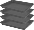VUWEZ Rectangle Plant Tray, Plant Drip Tray, Plant Pot Saucers, Plant Germination Trays, Plant Saucers, 14.5'' x 11'' x 1.5'' (4 pack), Gray
