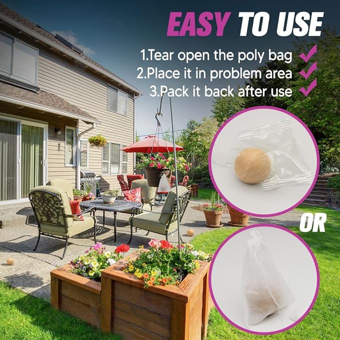Squirrel Repellent Outdoor Garden, Chipmunk Repellent, Natural for Indoor & Outdoor Use, Keeps Squirrels Away from Gardens, Bird Feeders, Attics & Garages – 8 Pack