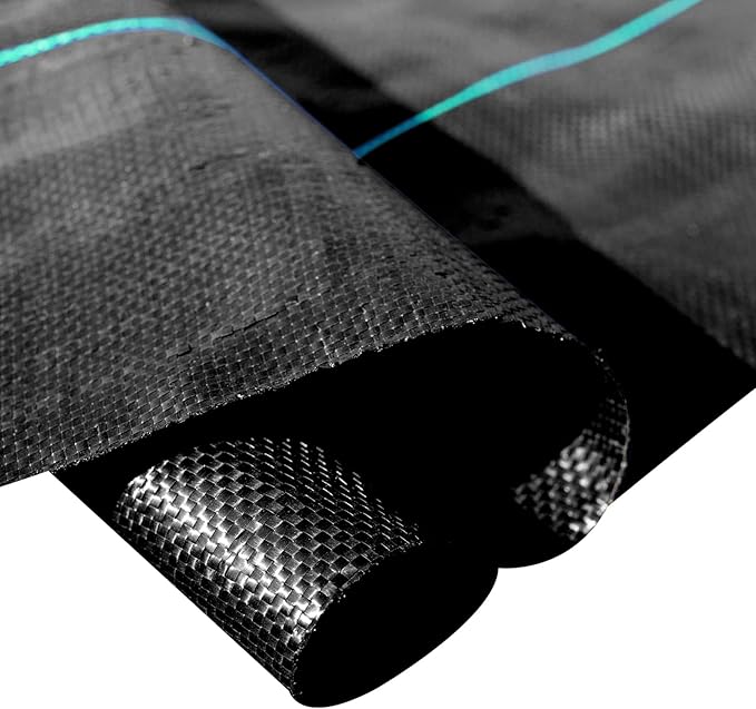 Happybuy 6.5FTx330FT Premium Weed Barrier Landscape Fabric Heavy Duty 3.2OZ, Woven Weed Control Gardening Mat, High Permeability Good for Flower Bed, Geotextile Fabric, Driveway Fabric, Ground Cover