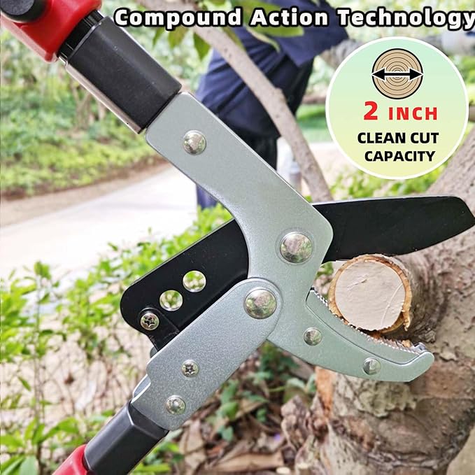 YRTSH Loppers Branch Cutter Heavy Duty Tree Trimmer, Extendable 28-41" Tree Pruner with Compound Action, Tree Cutter with 2 Inch Clean Cut Capacity Chop Thick Branches Effortlessly