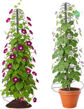Trellis for Climbing Plants, 2PCs 45” Metal Spiral Frame Pea Trellis with Center Pole, Adjustable Vine Plant Tower Supports for Outdoor Beans,Cucumbers,Vegetable,Flowers,Pots,Garden Raised Bed,12” Dia