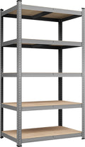 Yaheetech Storage Shelves, 5 Tier Heavy Duty Adjustable Metal Shelving Unit, Industrial Utility Rack for Garage Warehouse Pantry Closet (35.5 W x 16 D x 71 H Inches, Light Gray)