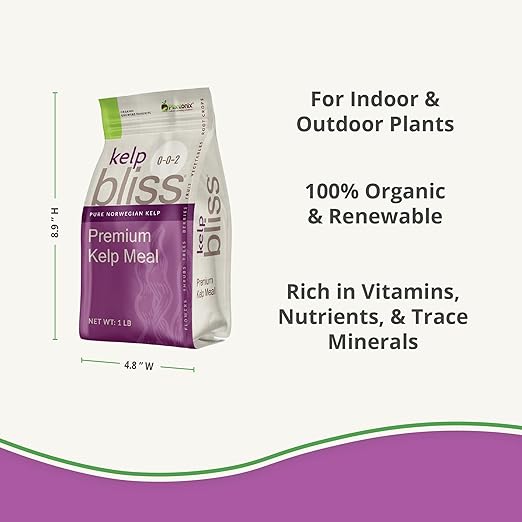 Neem Bliss (1lb) + Kelp Meal (1lb) - Neem Cake for Plants & Kelp Meal Organic Fertilizer - Kelp Fertilizer for Plants - Neem Seed Meal Fertilizer - Natural Plant Food Rich in Vitamins & Nutrients