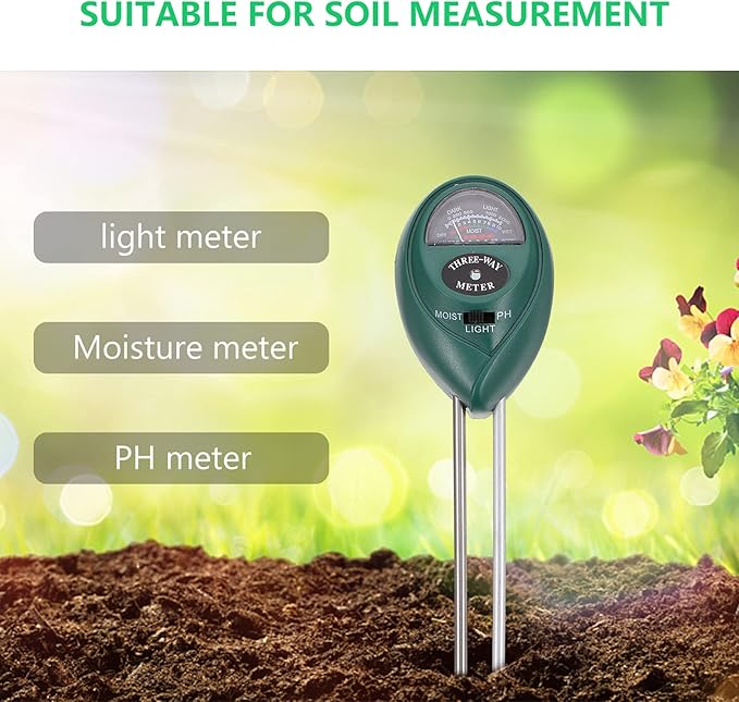 ULTECHNOVO Soil Detector Soil Checker Kit Lawn Soil Tester 3 in 1 Soil Test Kit Soil Humidity Checker Garden Soil Tester Soil Ph Meter Gardening Soil Tester Garden Tool 3 in 1 Soil Tester