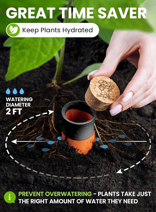 4 Pcs Ollas Terracotta Watering Pots Large - 14 Oz Self Watering Planter Insert Olla Watering System for 1-Week Easy to Refill - Clay Plant Watering Globes for Outdoor & Indoor Plants [4, Black]
