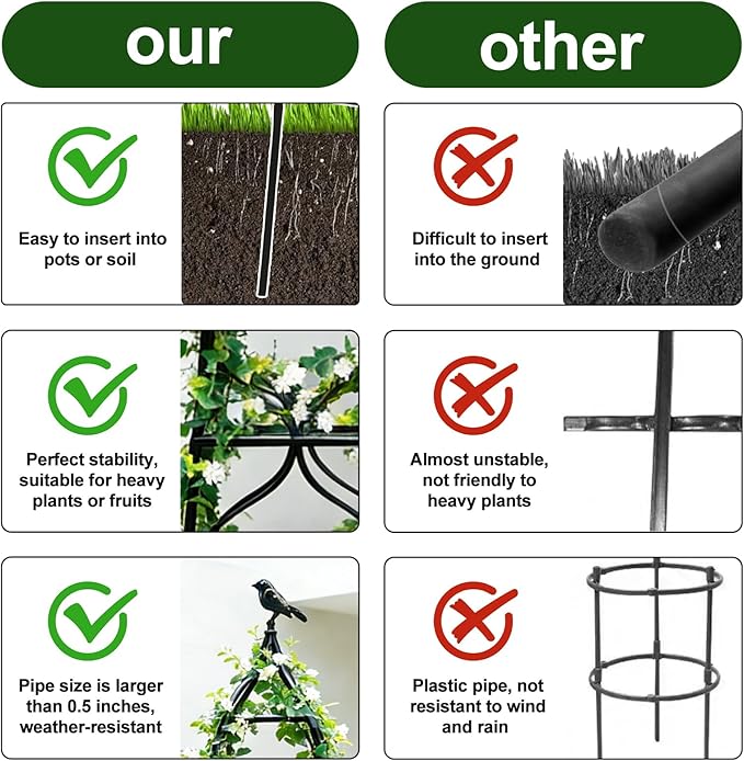 aboxoo Set of 2 Packs Sturdy Metal Garden Obelisk Trellis for Climbing Plants,Versatile Support for Roses, Topiaries & Houseplants, Easy to Assemble, Durable & Decorative for Indoor/Outdoor Displays
