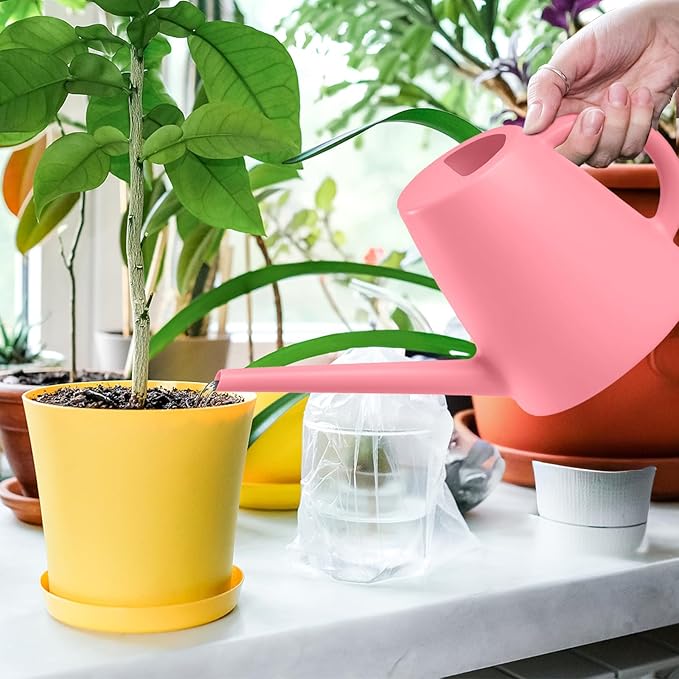 Indoor and Outdoor Watering Can - Long Spout -1/2 Gallon (64oz) - Pink