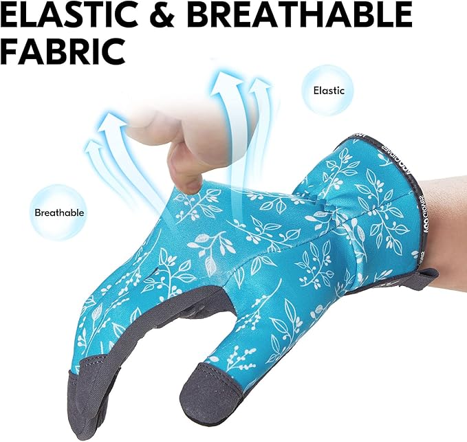 Vgo... Gardening Gloves for Women,Puncture-proof,Thornproof,Safety Work Gloves for Weeding,Digging,Touchscreen,Synthetic Leather(M,Blue,SL7476)